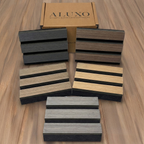 Black Oak Acoustic Square Wall Panels 60cm x 60cm (Set of 4)