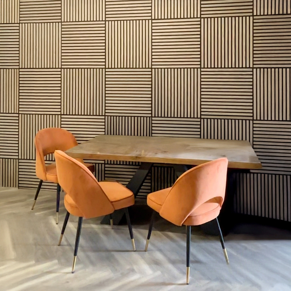 Walnut Acoustic Square Wall Panels 60cm x 60cm (Set of 4)