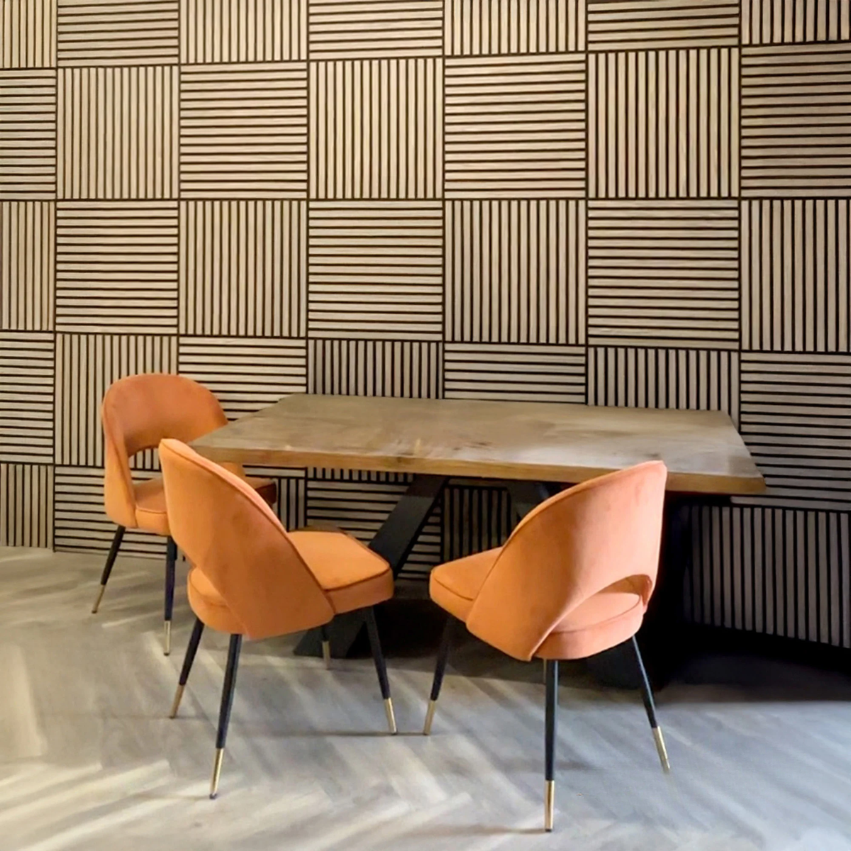 Walnut Acoustic Square Wall Panels 60cm x 60cm (Set of 4)