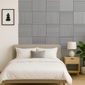 Grey Oak Acoustic Square Wall Panels 60cm x 60cm (Set of 4)