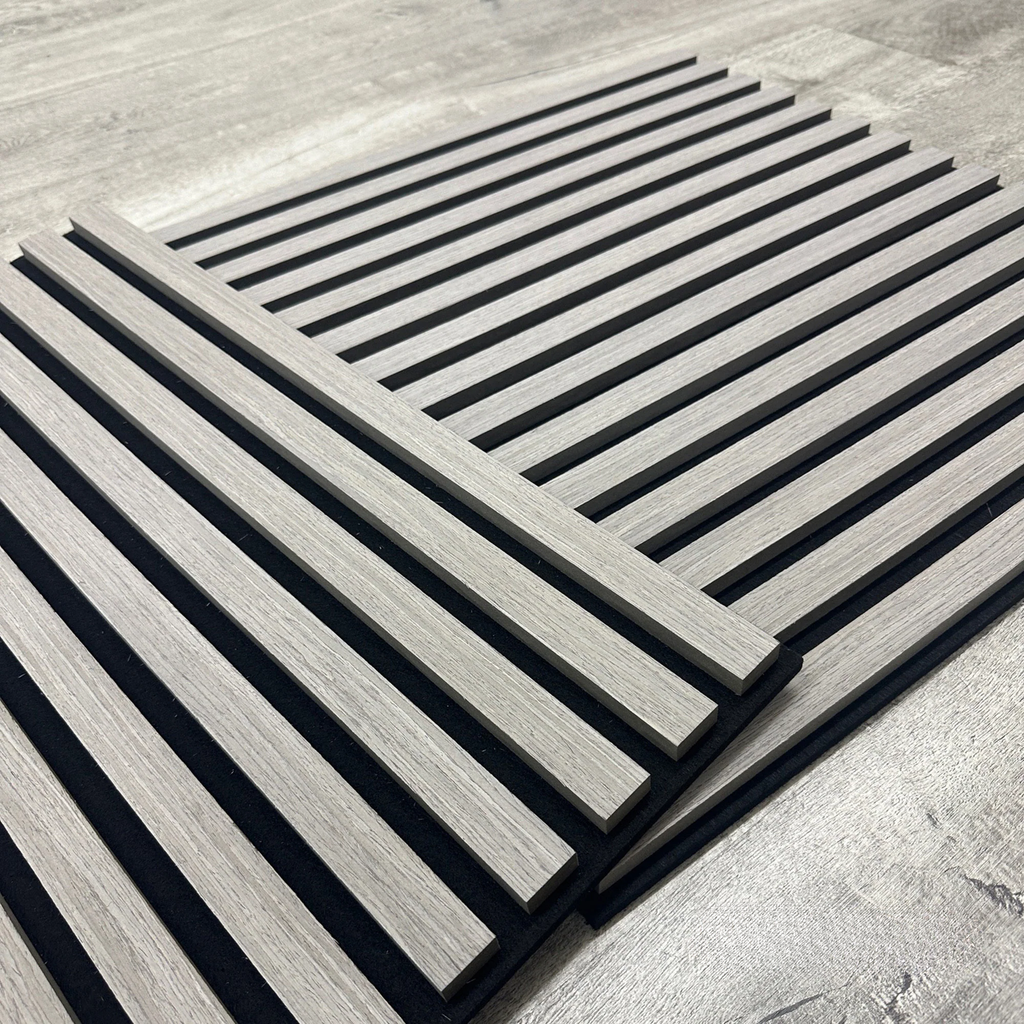 Grey Oak Acoustic Square Wall Panels 60cm x 60cm (Set of 4)