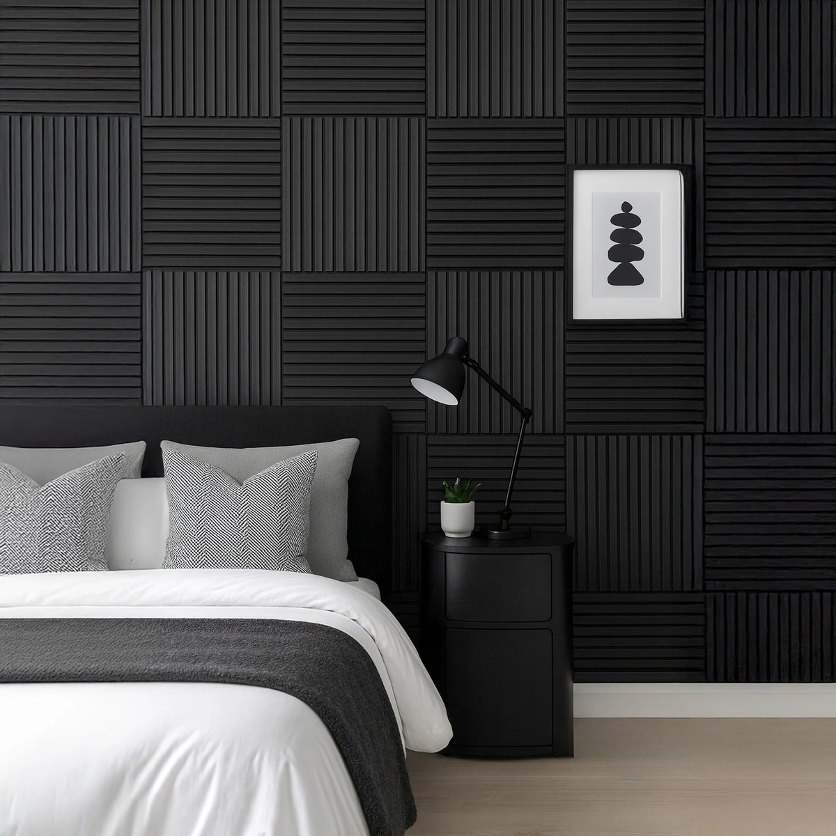 Black Oak Acoustic Square Wall Panels 60cm x 60cm (Set of 4)