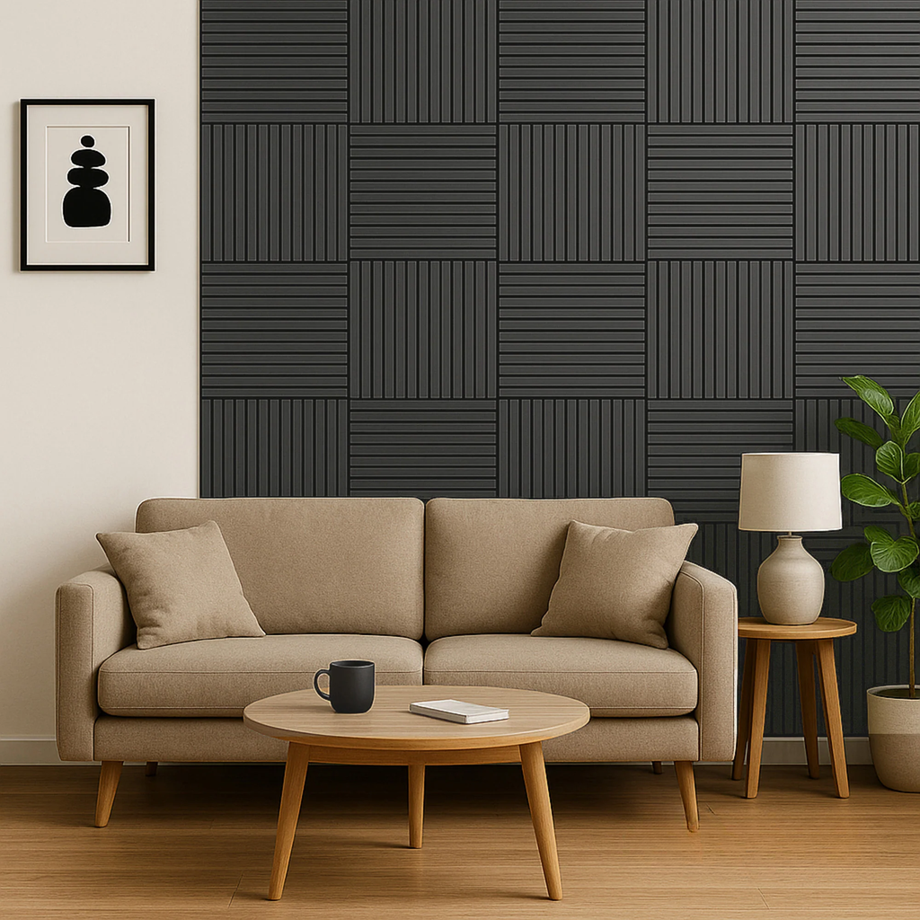 Black Oak Acoustic Square Wall Panels 60cm x 60cm (Set of 4)