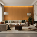 WPC Full Wall Set: 3D Wave & Flat Panels + 4 End Trims - Light Oak