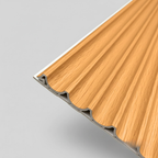 WPC Full Wall Set: 3D Wave & Flat Panels + 4 End Trims - Light Oak