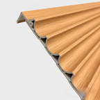 WPC Full Wall Set: 3D Wave & Flat Panels + 4 End Trims - Light Oak