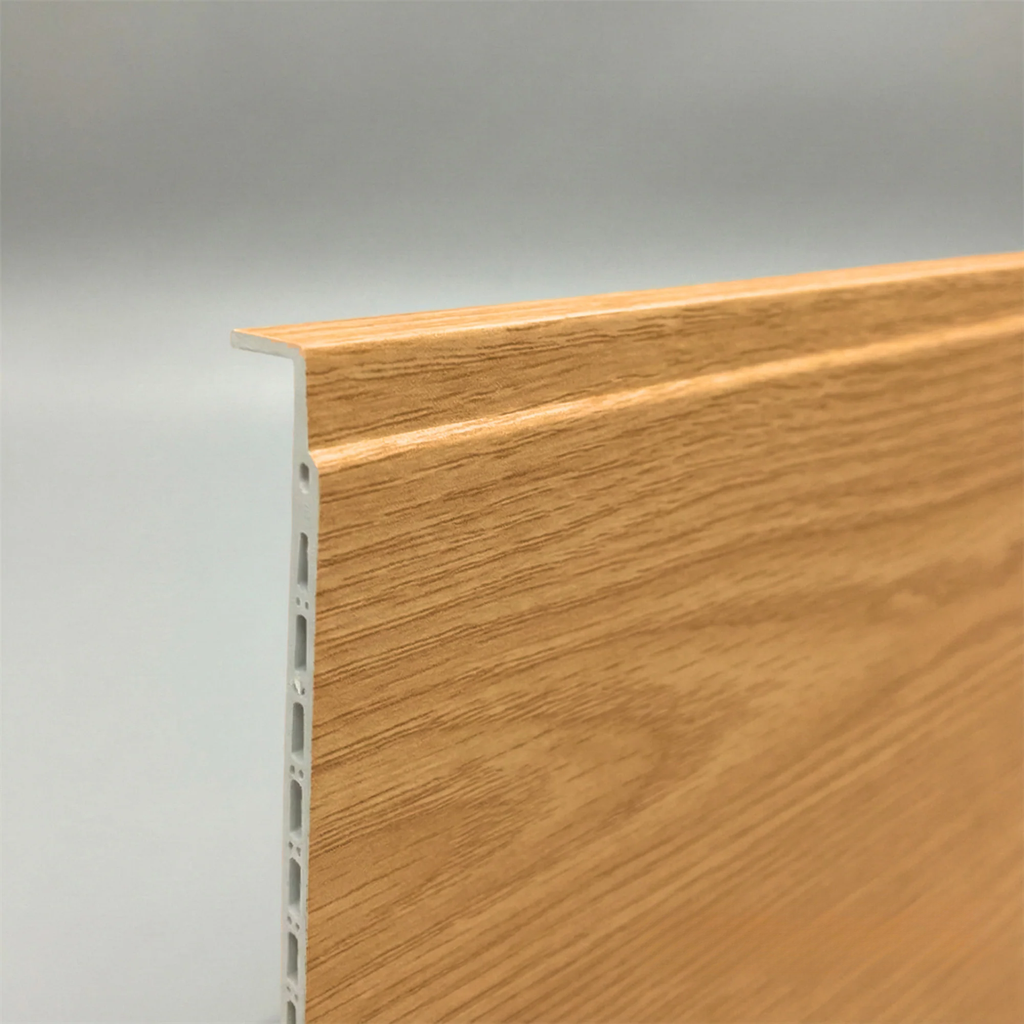 WPC Full Wall Set: 3D Wave & Flat Panels + 4 End Trims - Light Oak