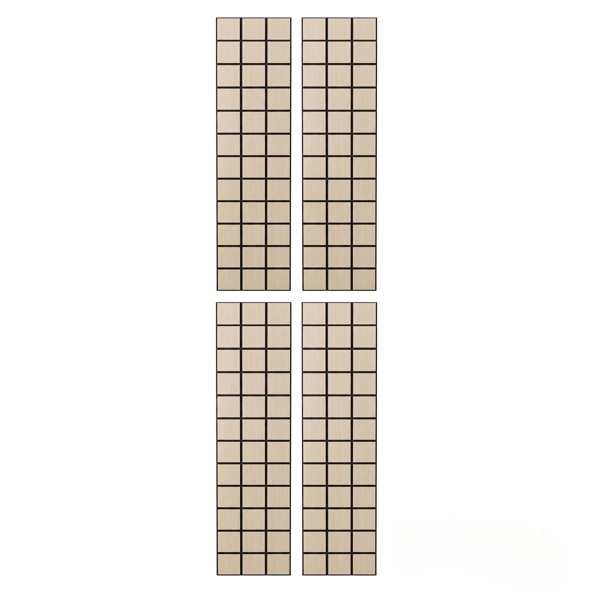 Panelux™ Lite Grid Acoustic Wall Panels - 120x30cm (Set of 4) | Self Adhesive, 5 Colours