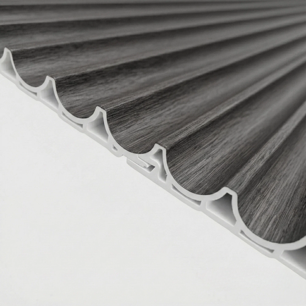 WPC 3D WAVE Decorative Wall Panels 235×15.9cm (SET of 10) - Ash Grey