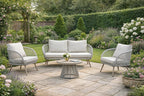 Cove 4 Seater Garden Lounge Set – Natural Polyrattan Outdoor Sofa Set UK