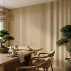 Panelux™ Pro 3-Sided Wood Veneer Oak Wall Panels | Grey Felt Backing - 240cm x 32cm (Set Of 2)