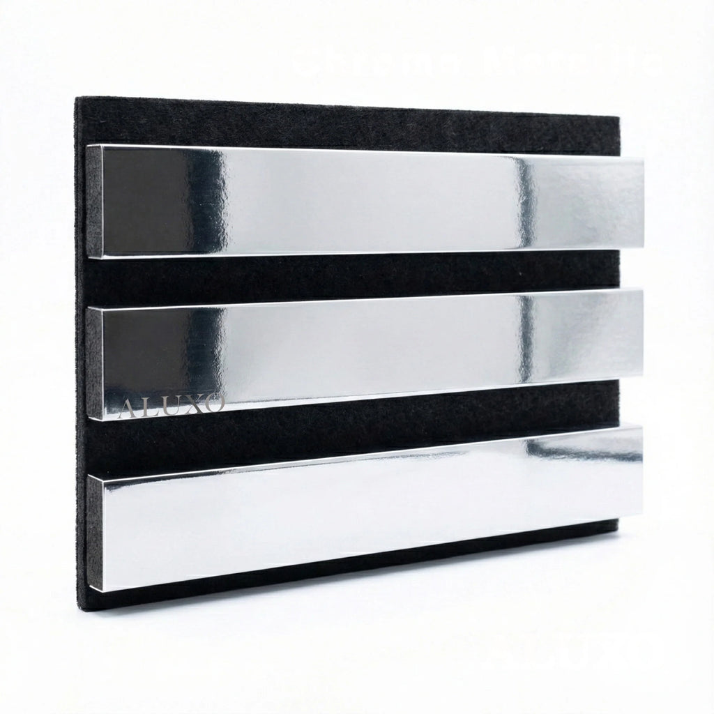 Panelux™ Pro Chrome Colour Acoustic Wood Wall Panels | 3-Sided Wrap 240cm x 32cm (Set of 2)