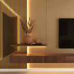 Panelux™ Pro Gold Colour Acoustic Wood Wall Panels | 3-Sided Wrap 240cm x 32cm (Set of 2)