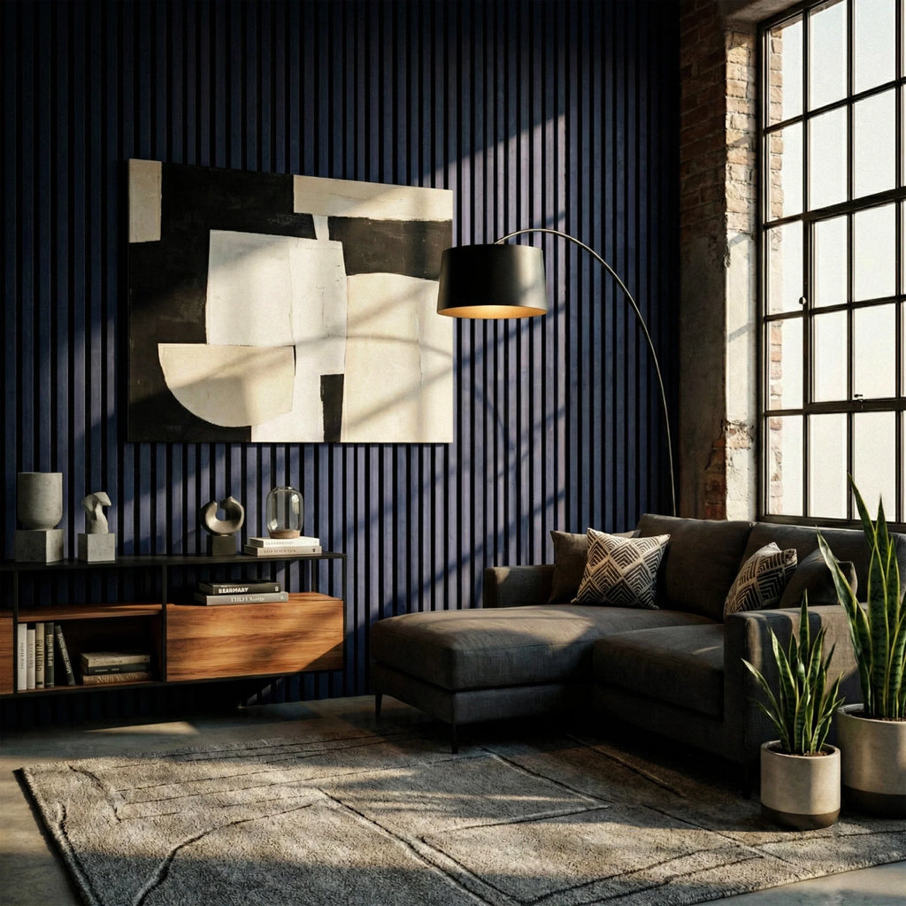 Panelux™ Pro Blue Coloured Acoustic Wood Wall Panel | 3-Sided Wrap 240cm x 32cm (Set of 2)