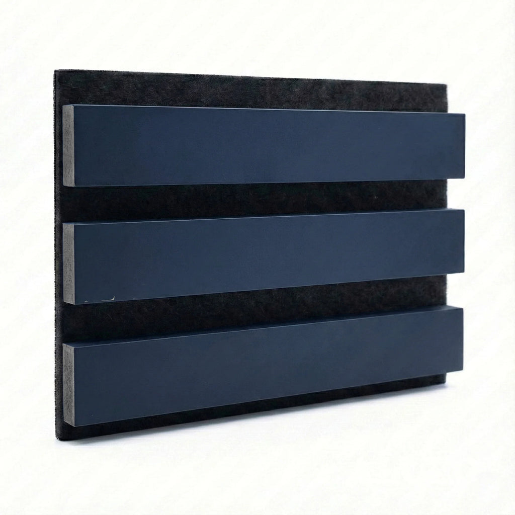 Panelux™ Pro Blue Coloured Acoustic Wood Wall Panel | 3-Sided Wrap 240cm x 32cm (Set of 2)
