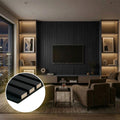 Panelux™ Pro Wide Black Coloured Wall Panel | 3-Sided Wrap Design 240cm x 30cm (Set of 2)
