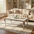 Lorens 130cm Chrome Coffee Table with White Marble Top