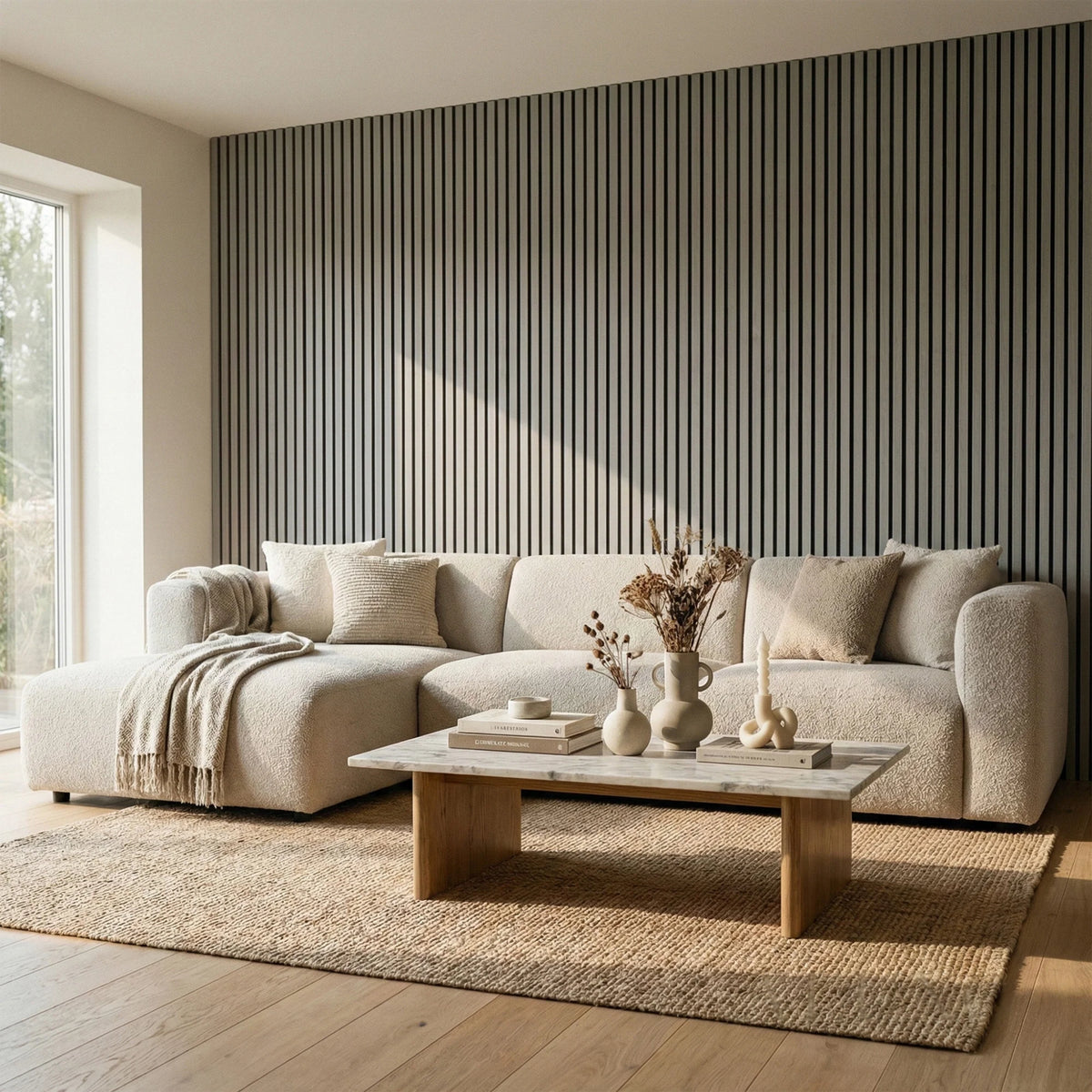 Panelux™ Pro 3-Sided Wood Veneer Grey Oak Wall Panels - 240cm x 32cm (Set Of 2)